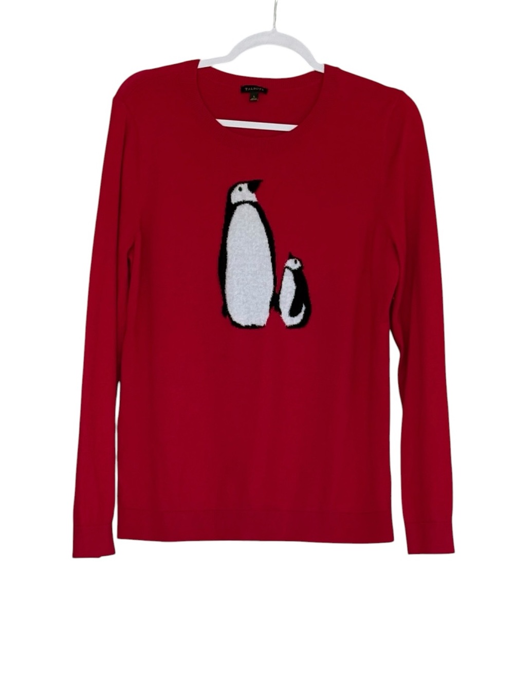 Talbots Penguin Print Cashmere Blend Pull Over Sweater Size L